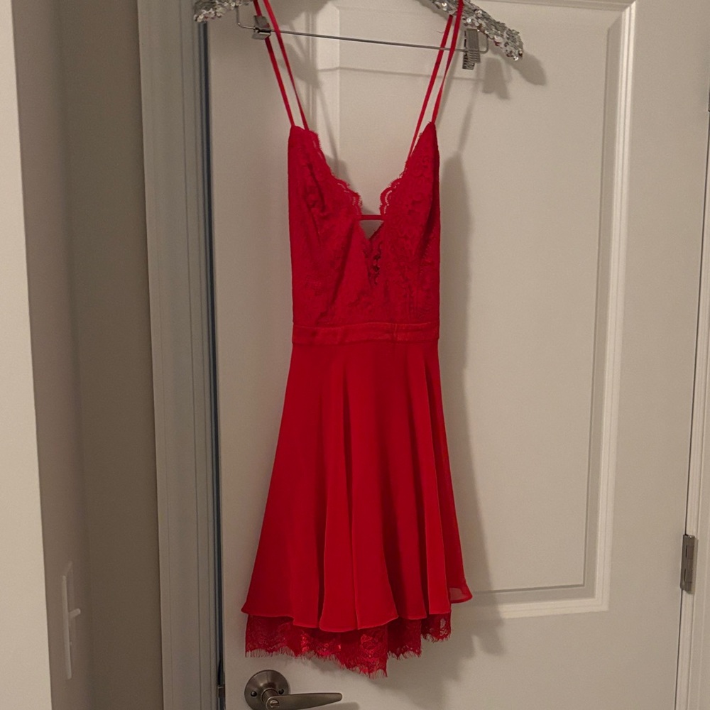 Nwt Bebe red lace skater dress sz 6